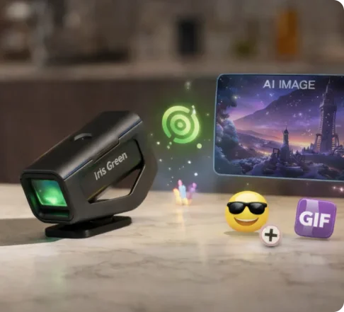 Iris Green projector with creator visuals